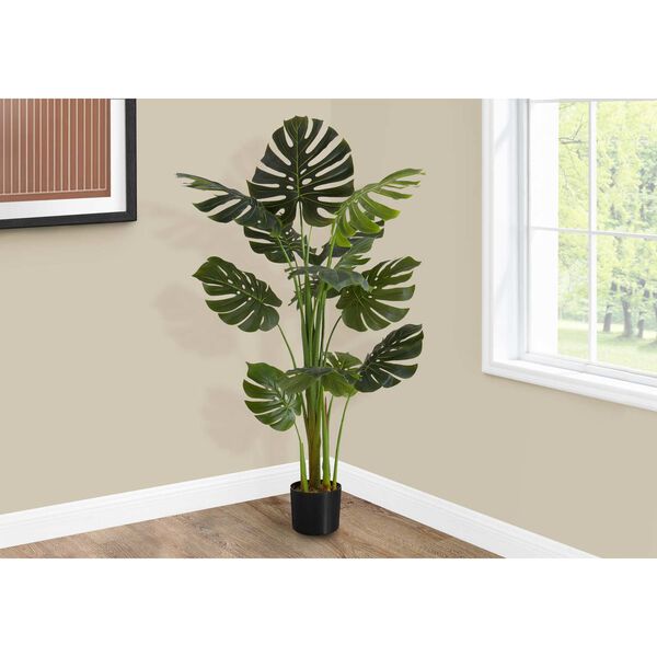 Black Green 55-Inch Indoor Faux Fake Floor Potted Real Touch Artificial Plant, image 2